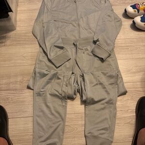 Under Armour Matching Track Suit Set Gray Zip Jacket Joggers Size L